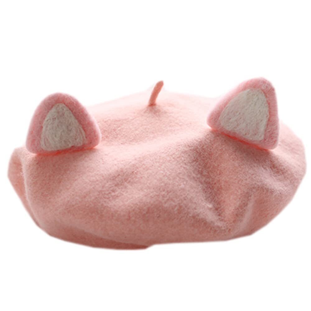 2328 Women Winter Ears Beret Wool French Beanie Hat Lolita Costume Kawaii Cat